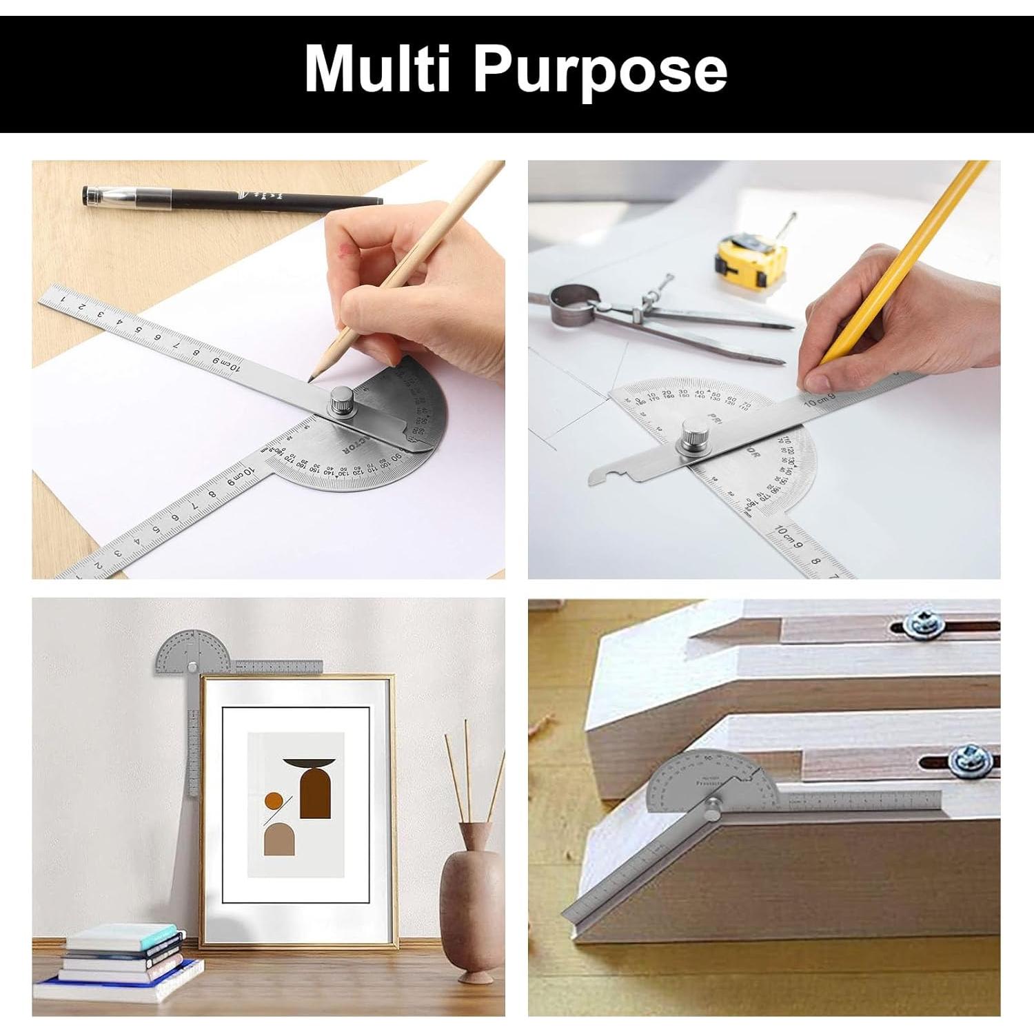 Transportador de Ángulo de Acero Inoxidable Nortools 10 cm