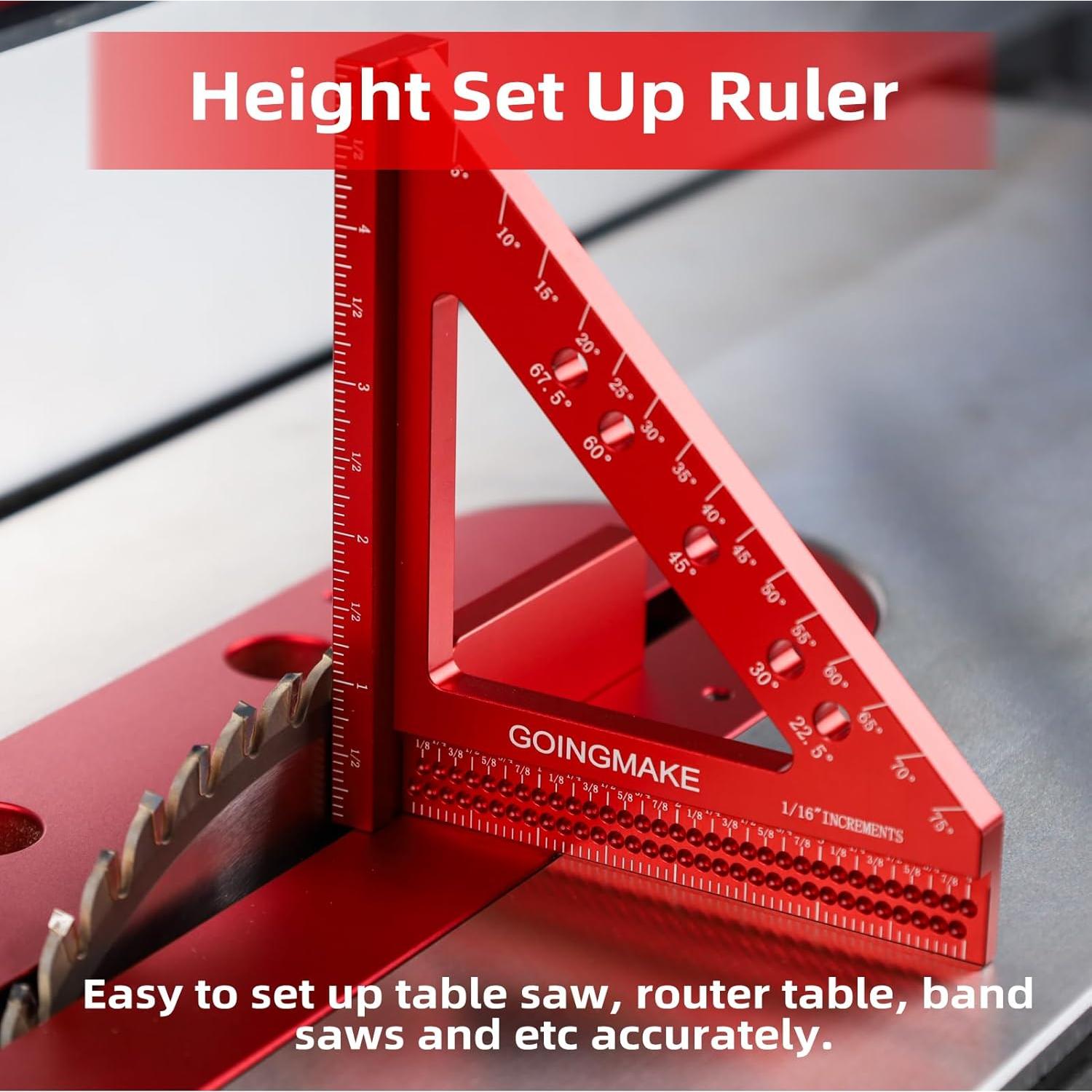 Escuadra de Carpintero GOINGMAKE 10.16 x 12.7 cm Color Rojo