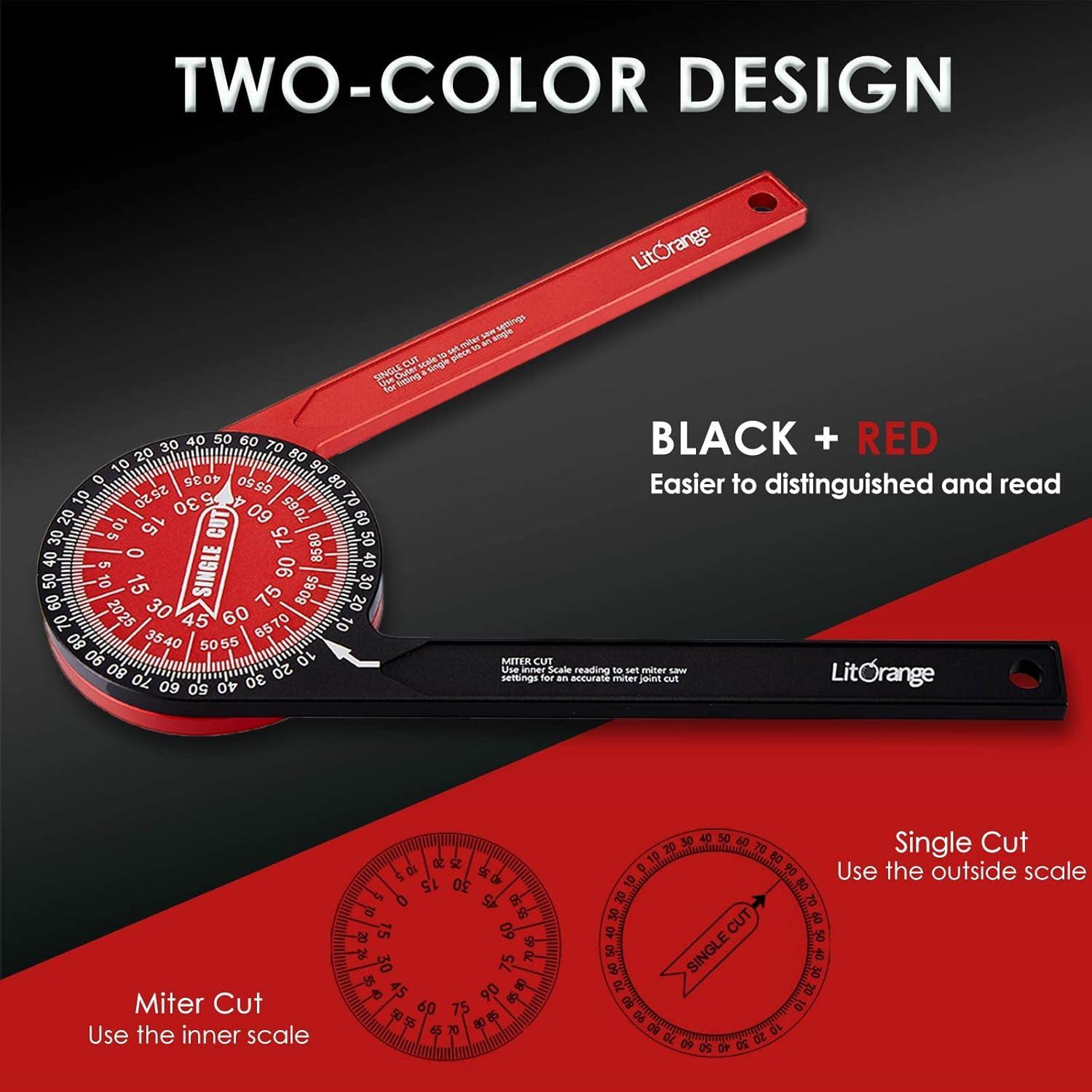 Transportador de Inglete Litorange 22 cm Aluminio Precisión