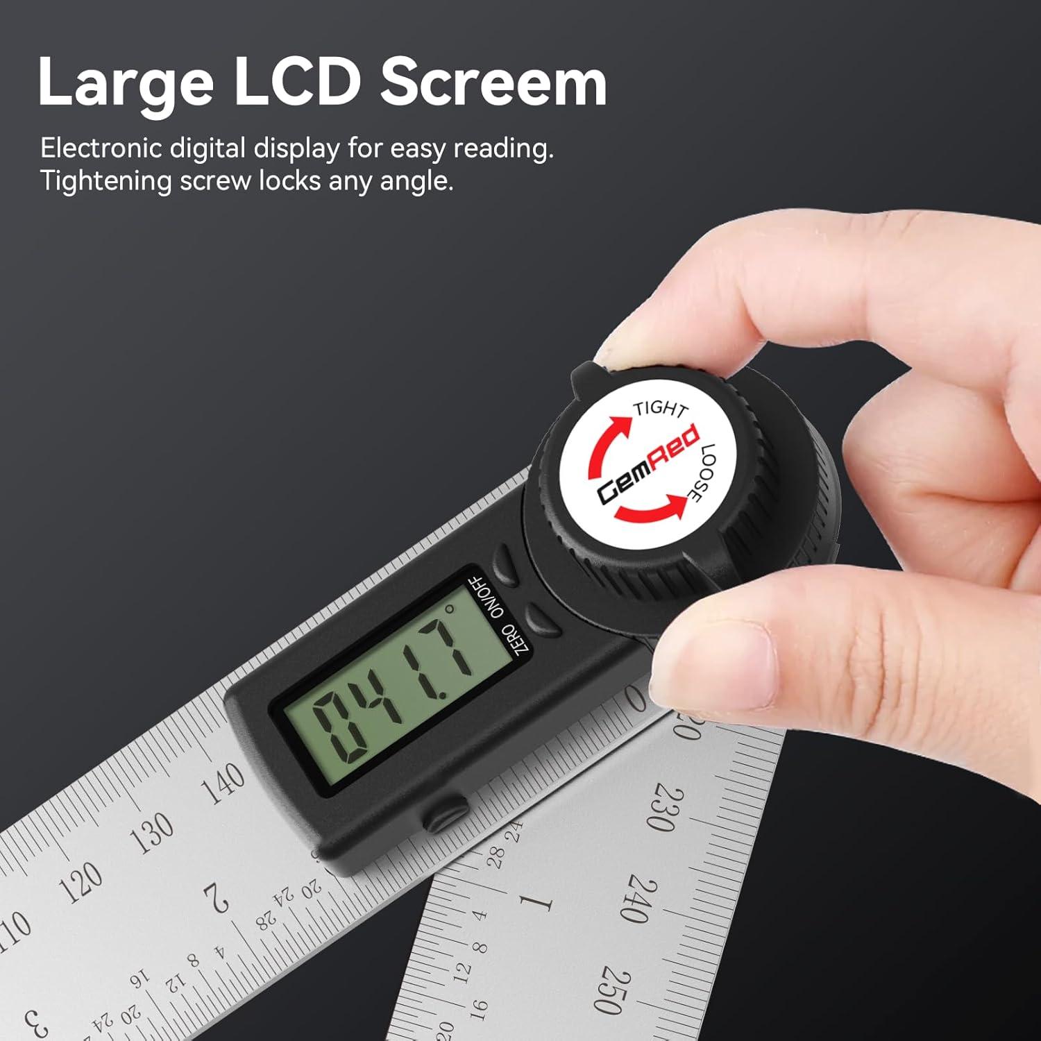 Buscador de Ángulo Digital GemRed 82305 Acero Inoxidable 200mm