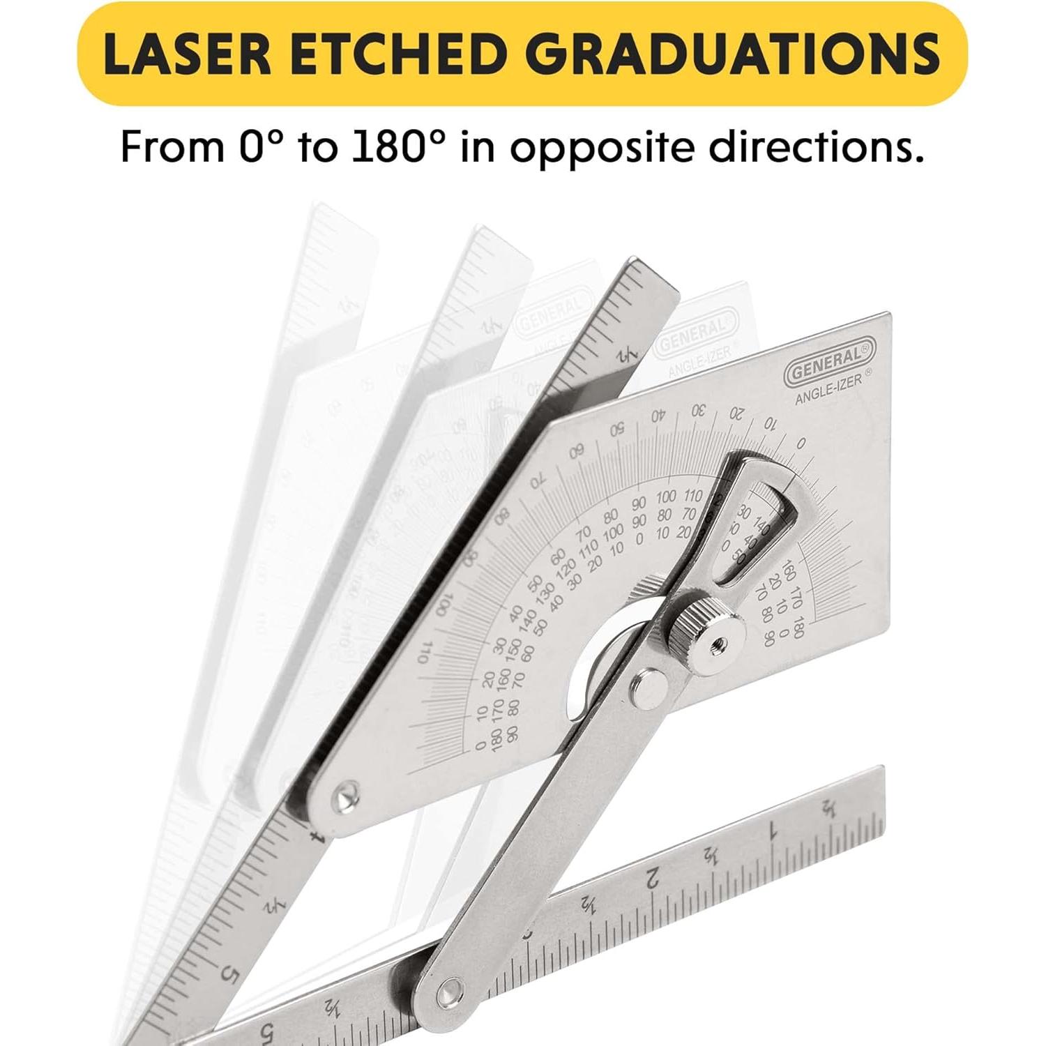 Transportador de Ángulos Acero Inoxidable Herramienta General 39