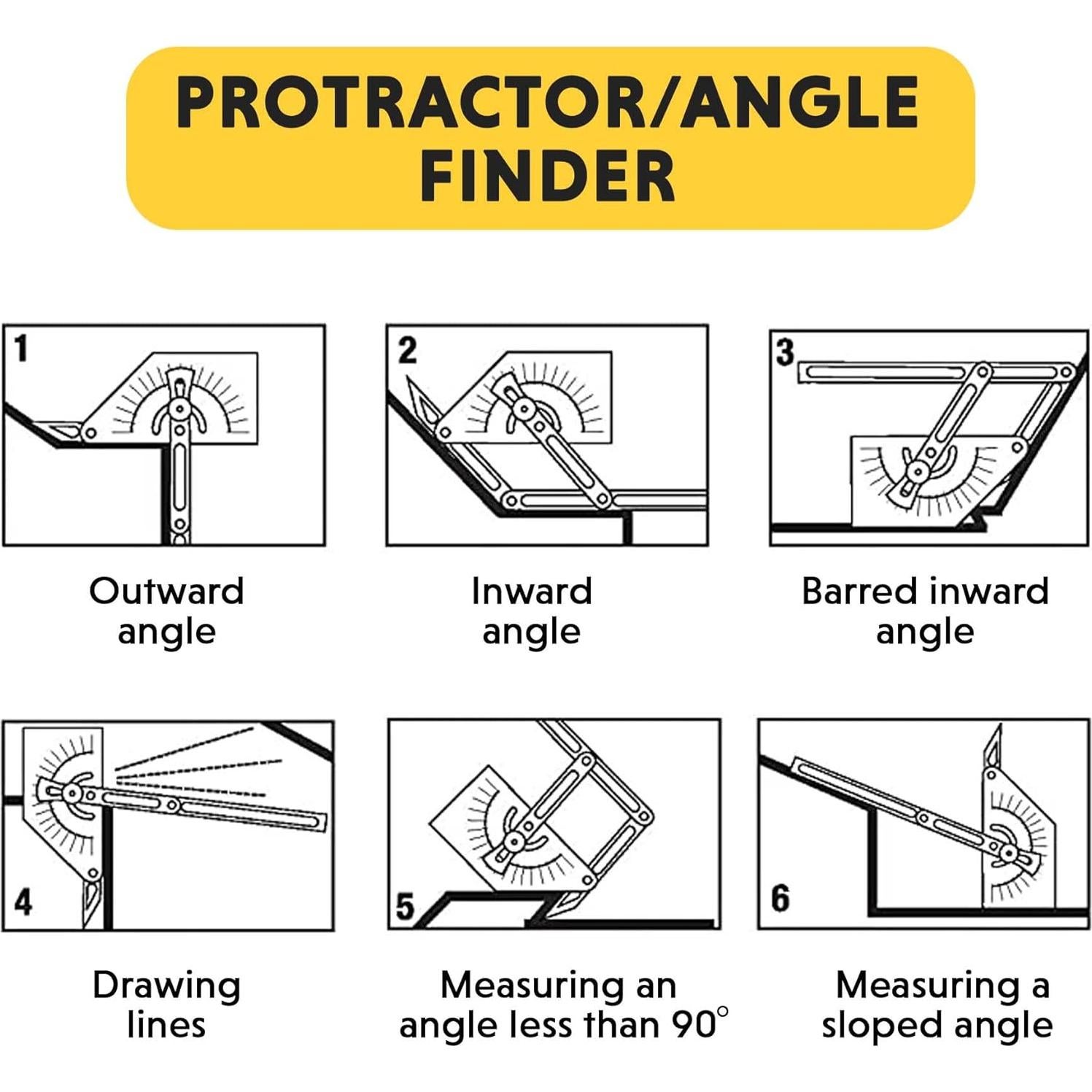 Transportador de Ángulos Acero Inoxidable Herramienta General 39