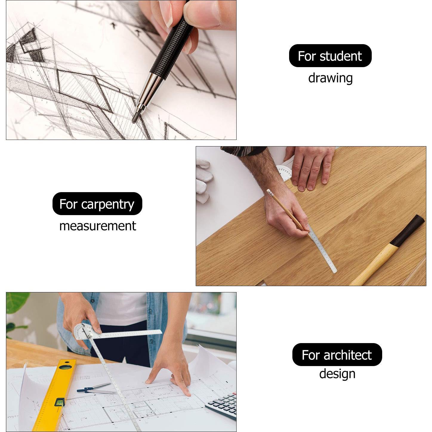 Regla y Transportador de Acero Inoxidable Outus 30 cm 180°