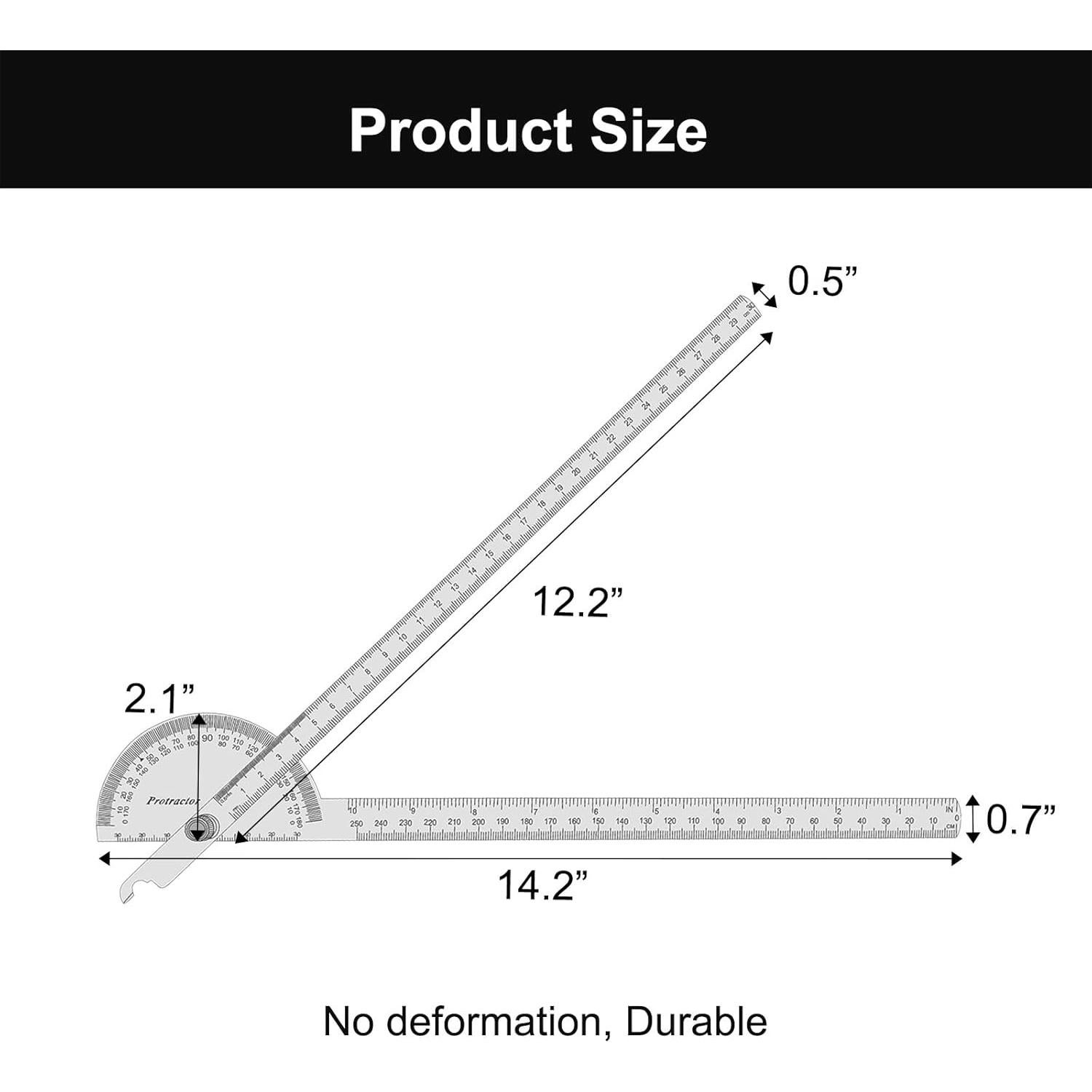 Transportador de Ángulo Ajustable Nortools 30 cm Acero Inoxidable