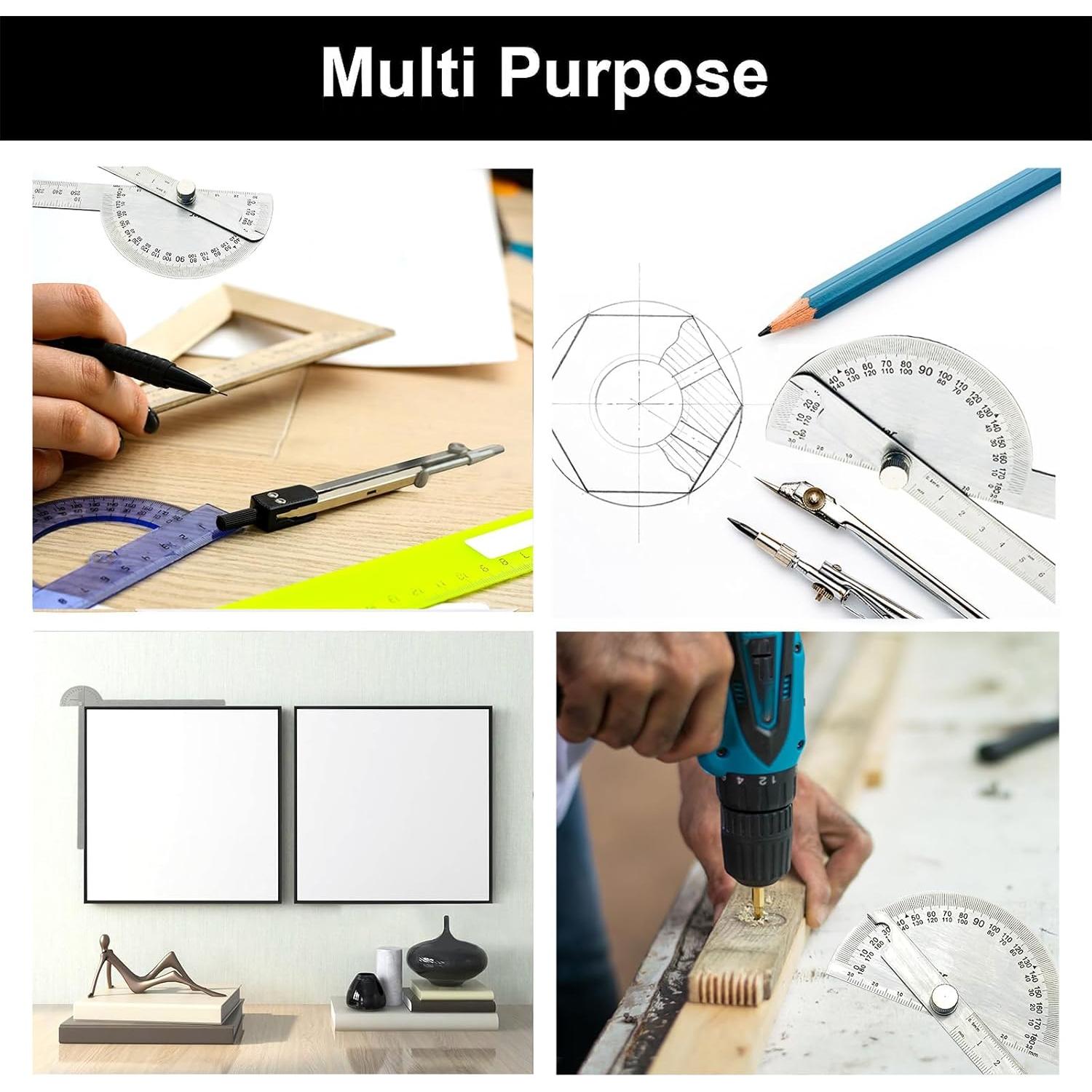 Transportador de Ángulo Ajustable Nortools 30 cm Acero Inoxidable