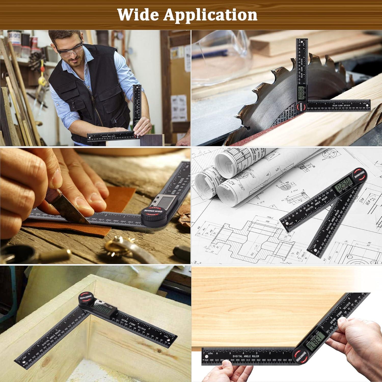 Transportador de Ángulo Digital TBVHOMM 200 mm con Baterías