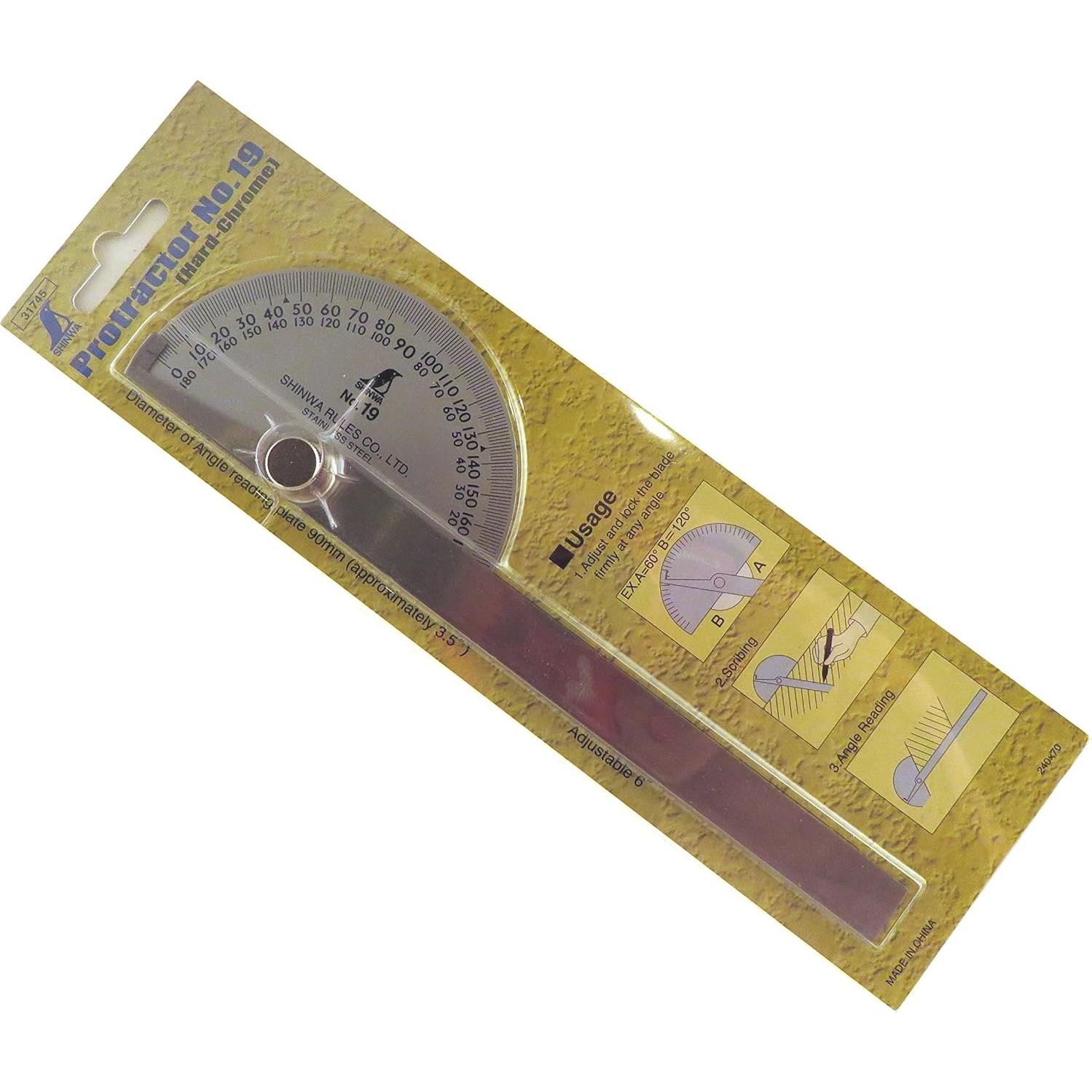 Transportador de acero inoxidable Shinwa 19 cm 0-180 grados