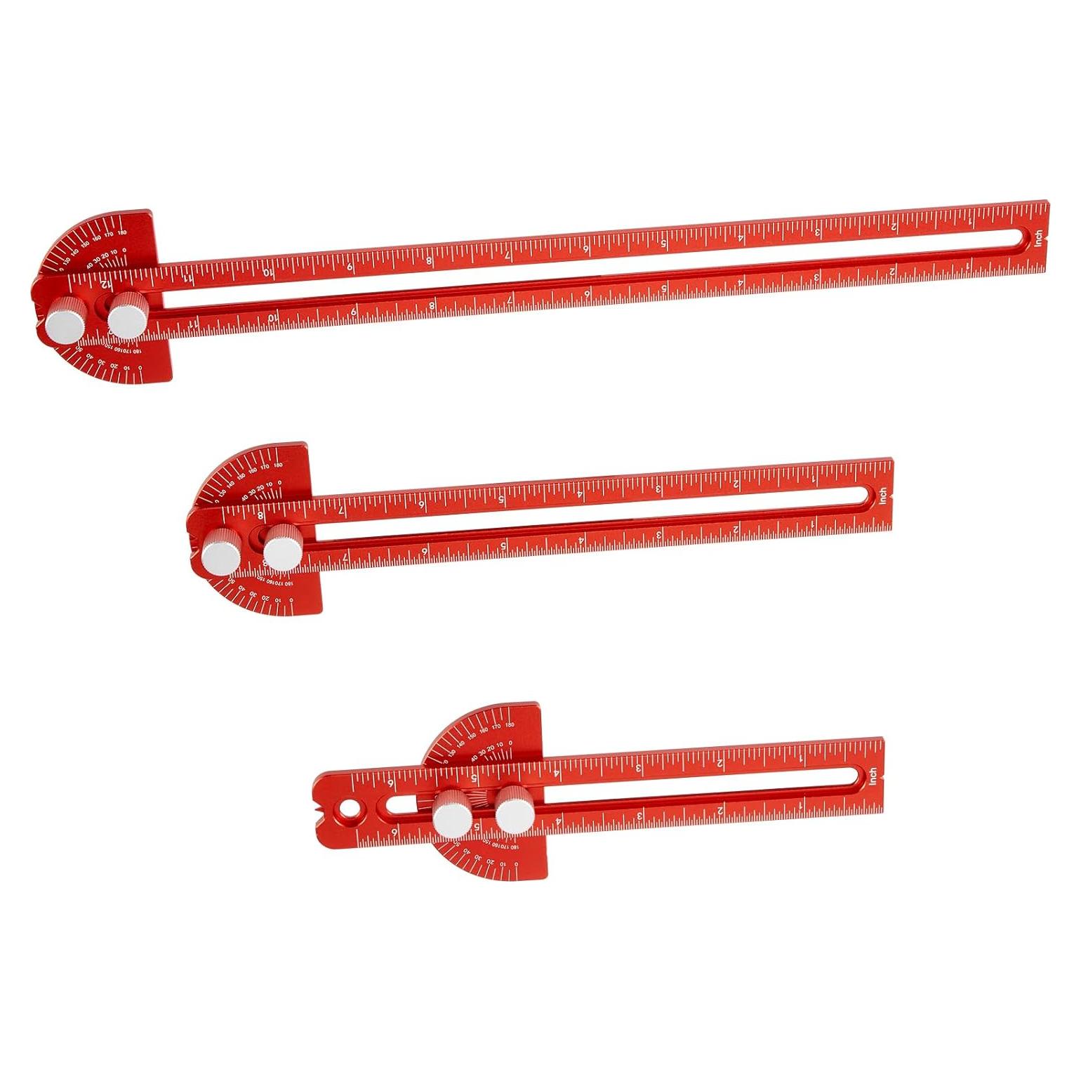 Juego de Reglas de Carpintería TOURACE 3 Piezas 15.24/20.32/30.48 cm