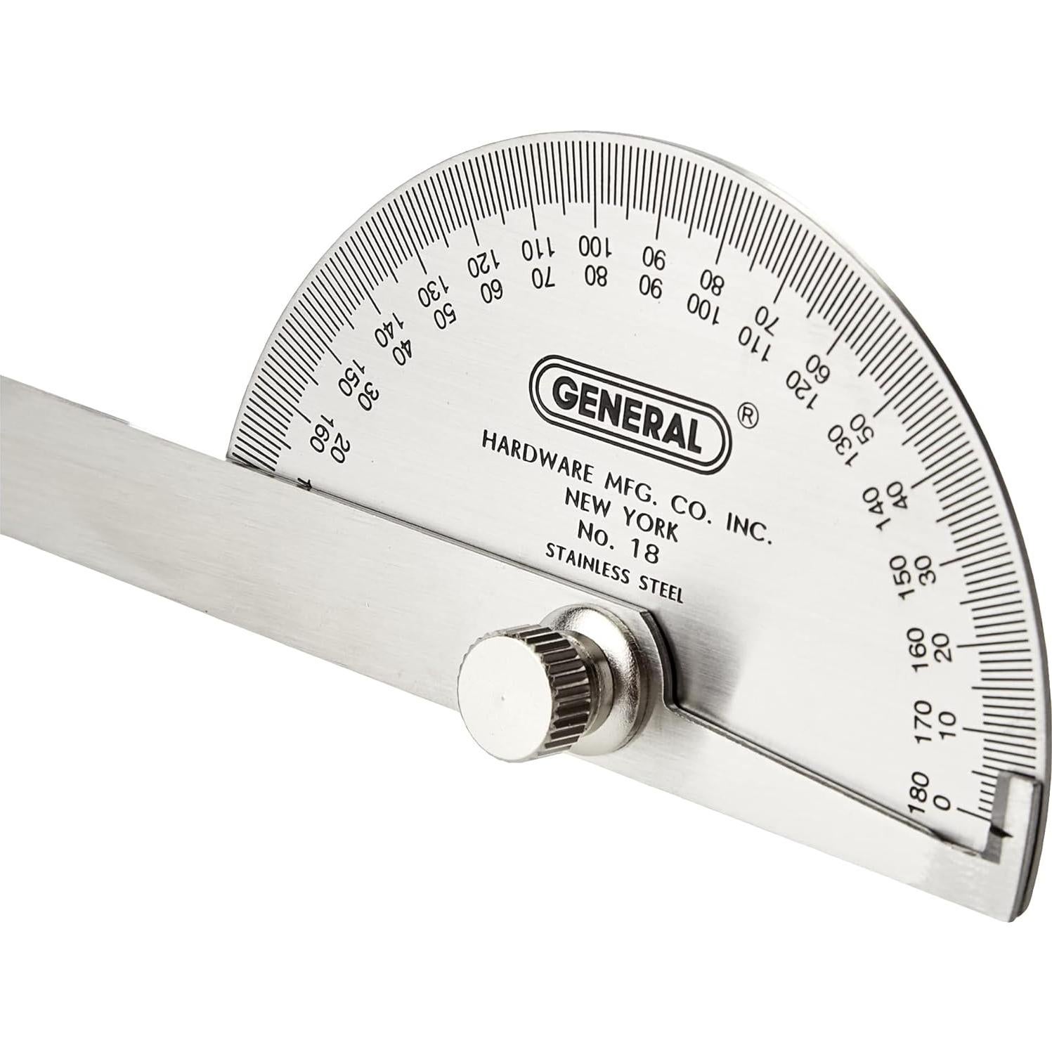 Transportador de Ángulo Ajustable Herramientas Generales 6" Acero Inoxidable