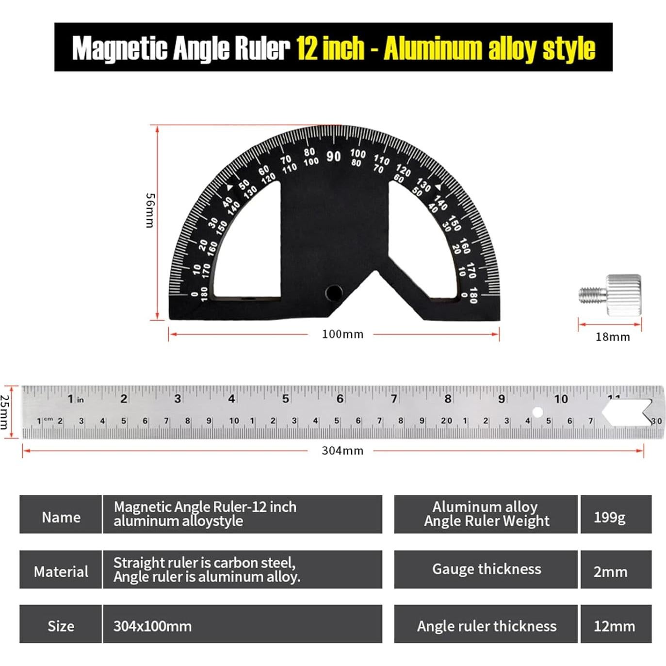 Regla de Ángulo Kurras 30.4 cm para Carpintería y Construcción
