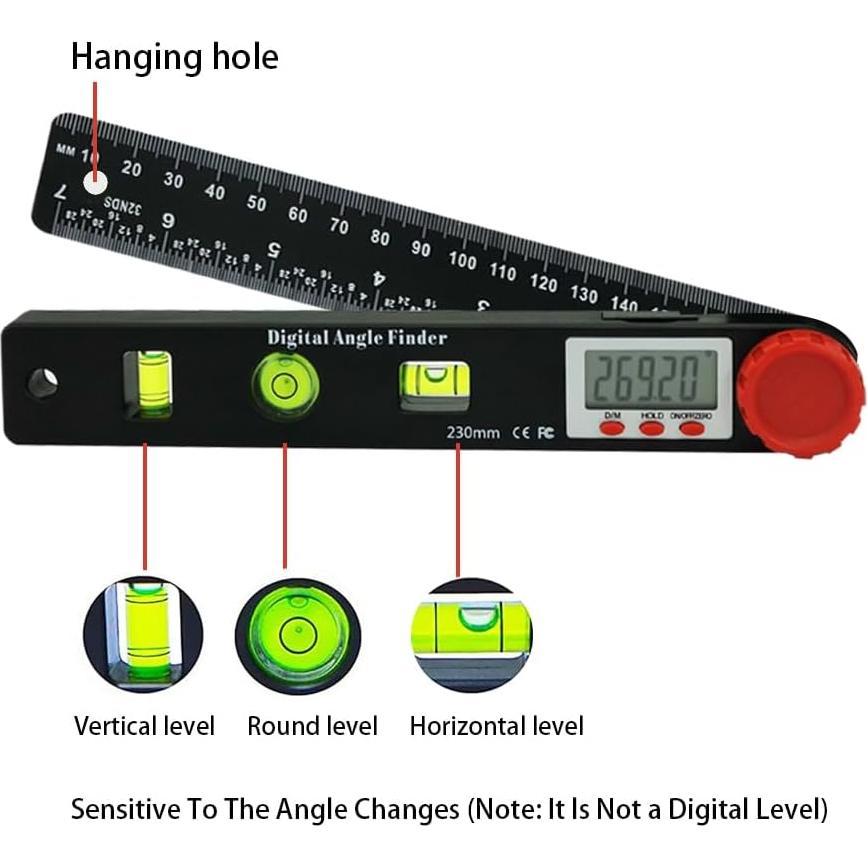 Buscador de Ángulo Digital NORTOOLS 0-360° LCD 7"