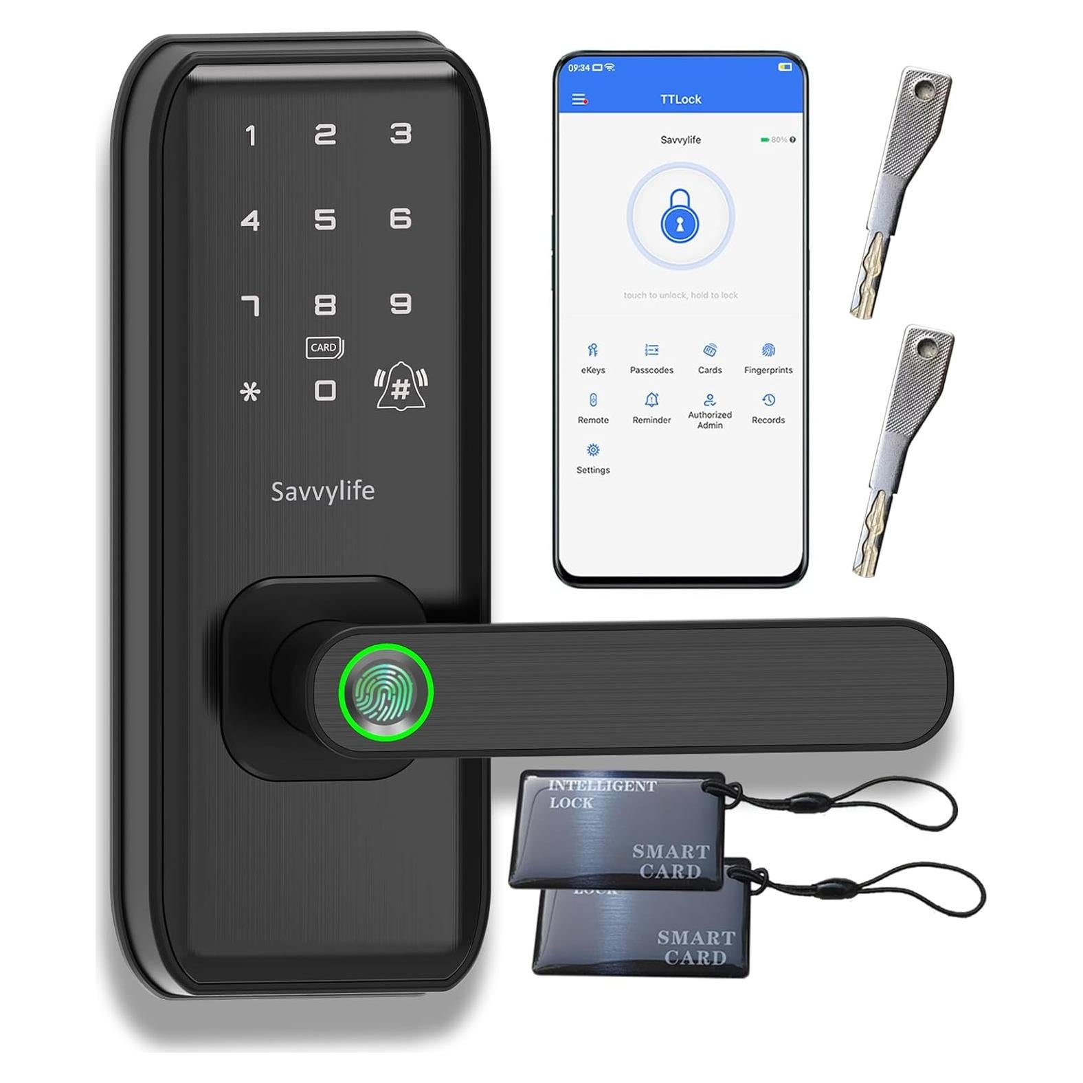 Cerradura Inteligente Savvylife M1 Biometrica con Teclado y Bluetooth