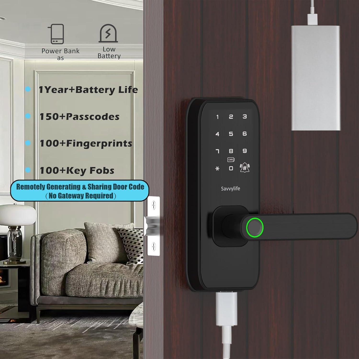 Cerradura Inteligente Savvylife M1 Biometrica con Teclado y Bluetooth