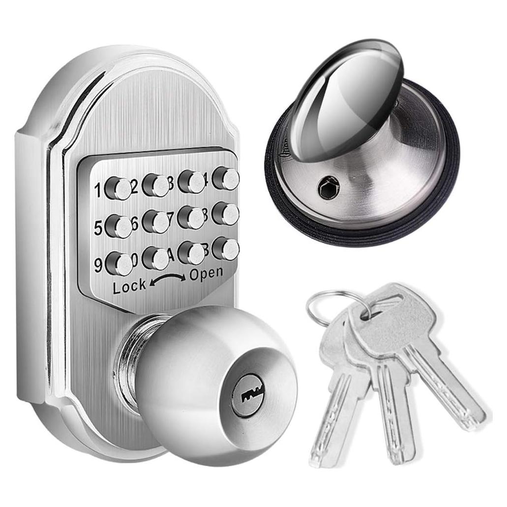 Cerradura de Puerta Bravex con Teclado Mecánico Acero Inoxidable