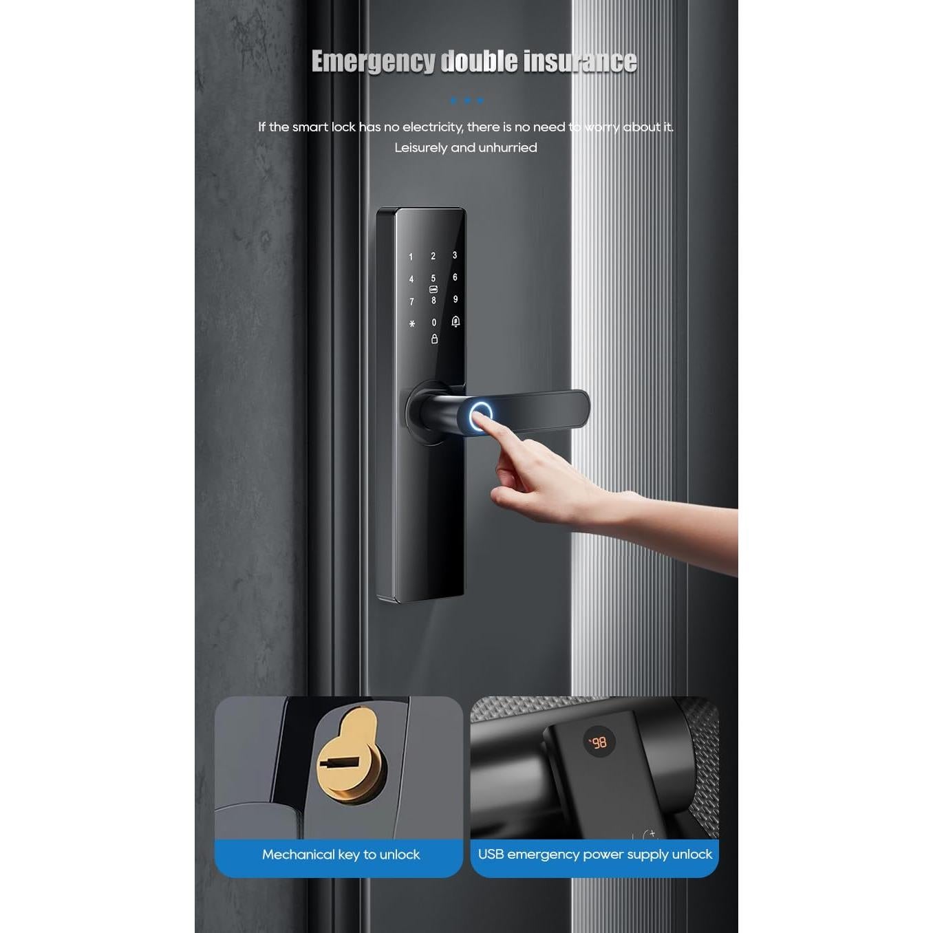 Cerradura Electrónica Biométrica Genérico Z17 - Control App, Huella