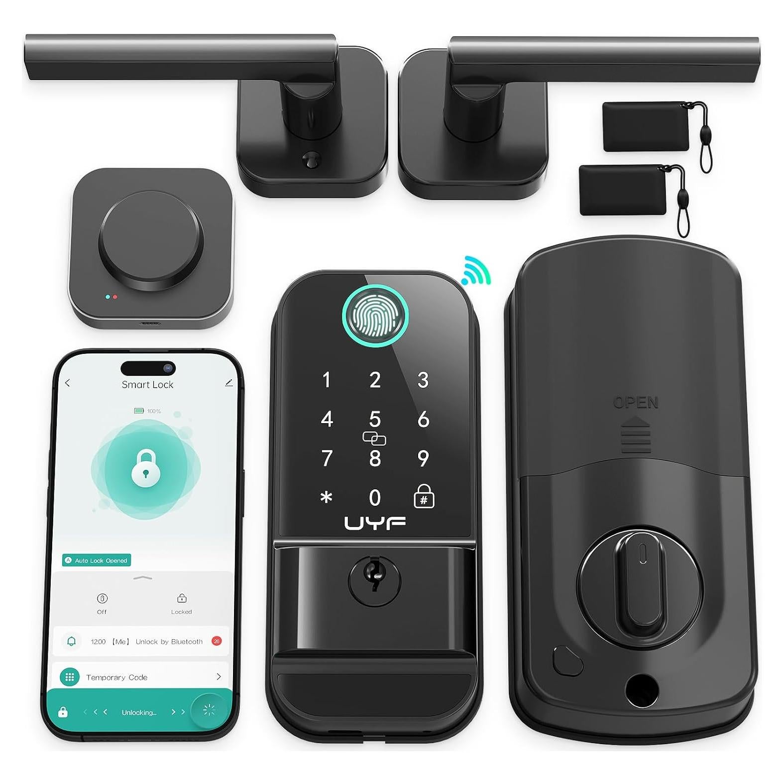 Cerradura Inteligente UYF WiFi con Huella Dactilar y Teclado