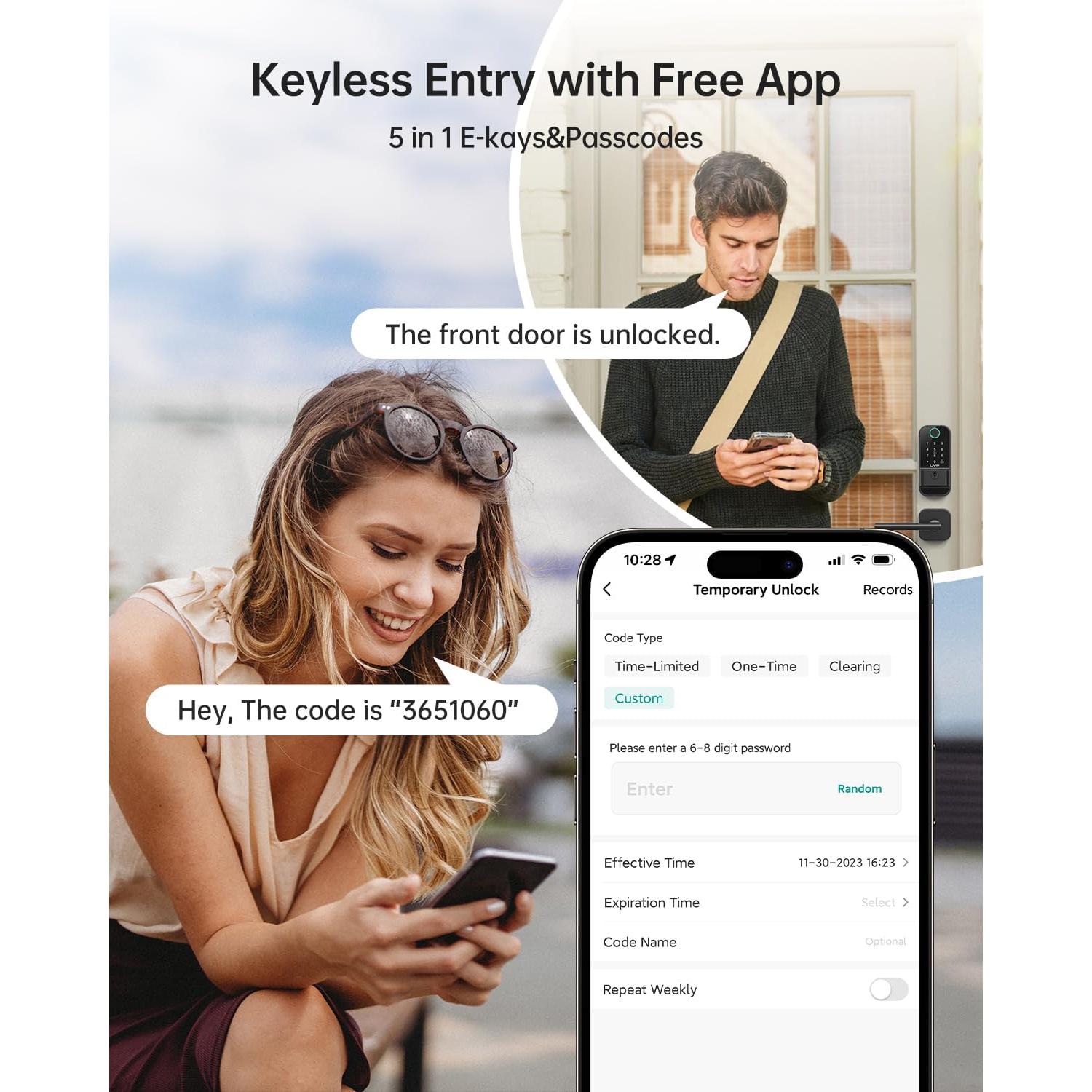 Cerradura Inteligente UYF WiFi con Huella Dactilar y Teclado
