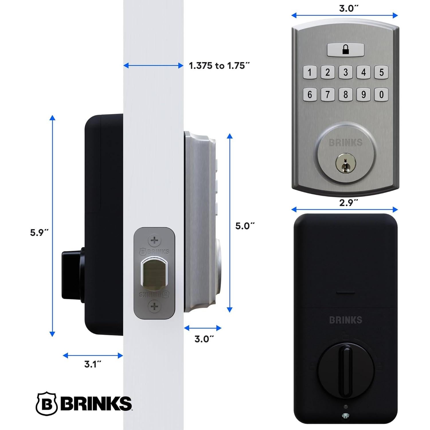Cerradura Electrónica de Teclado Brinks, Seguridad Alta, 50 Códigos