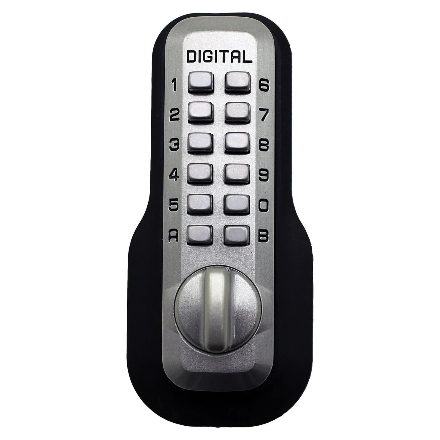 Cerradura Digital LockeyUSA M210 Sin Llave Mecánica Níquel Satinado