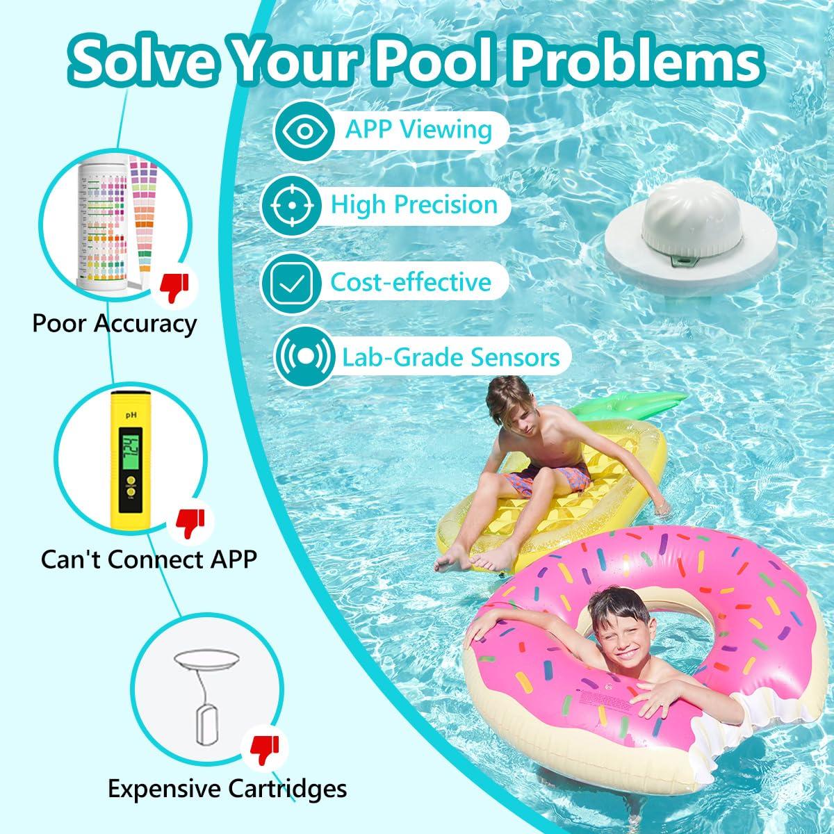 Monitor de Agua Inteligente Kactoily para Piscinas - pH, Cloro, Salinidad, EC, TDS, Temp