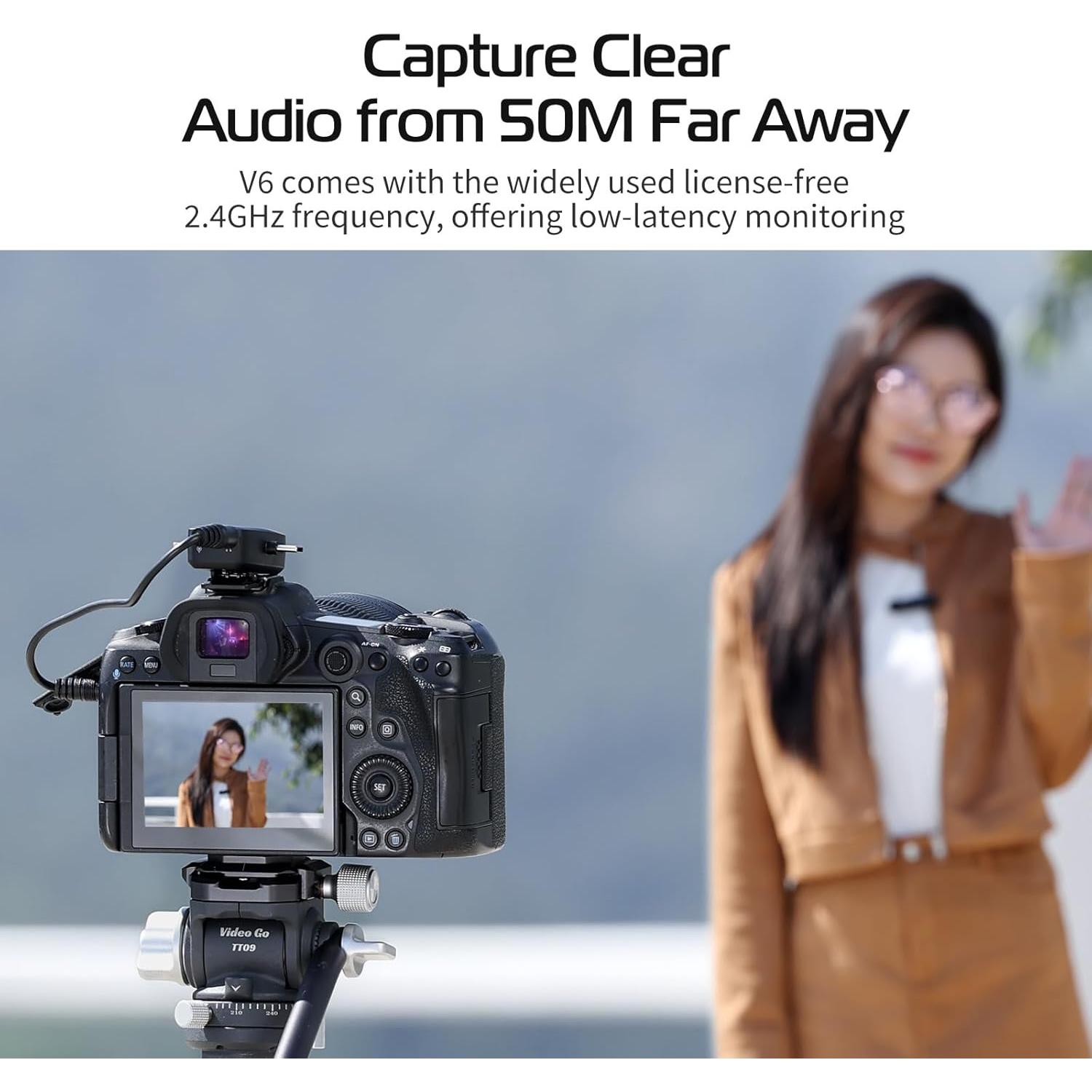 Micrófono Lavalier Inalámbrico ULANZI V6 para iPhone y Android