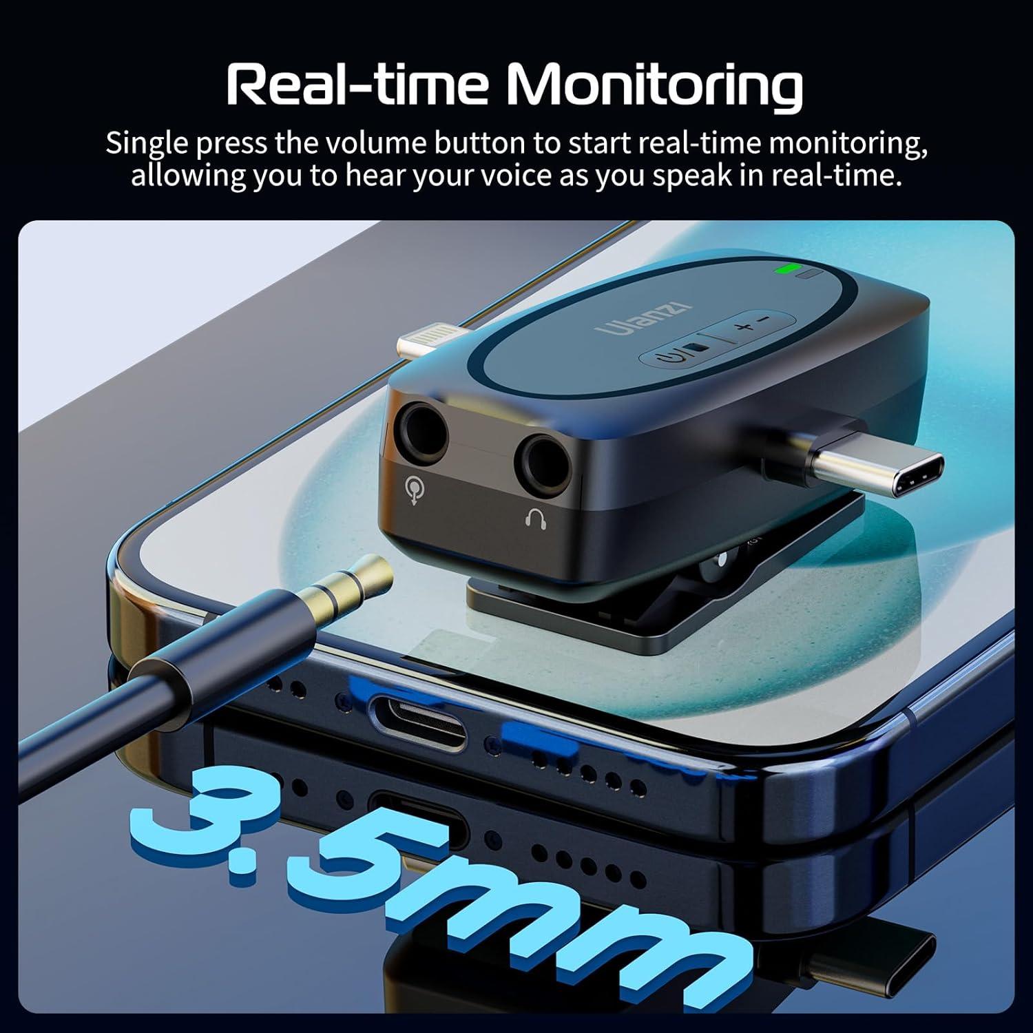 Micrófono Lavalier Inalámbrico ULANZI V6 para iPhone y Android