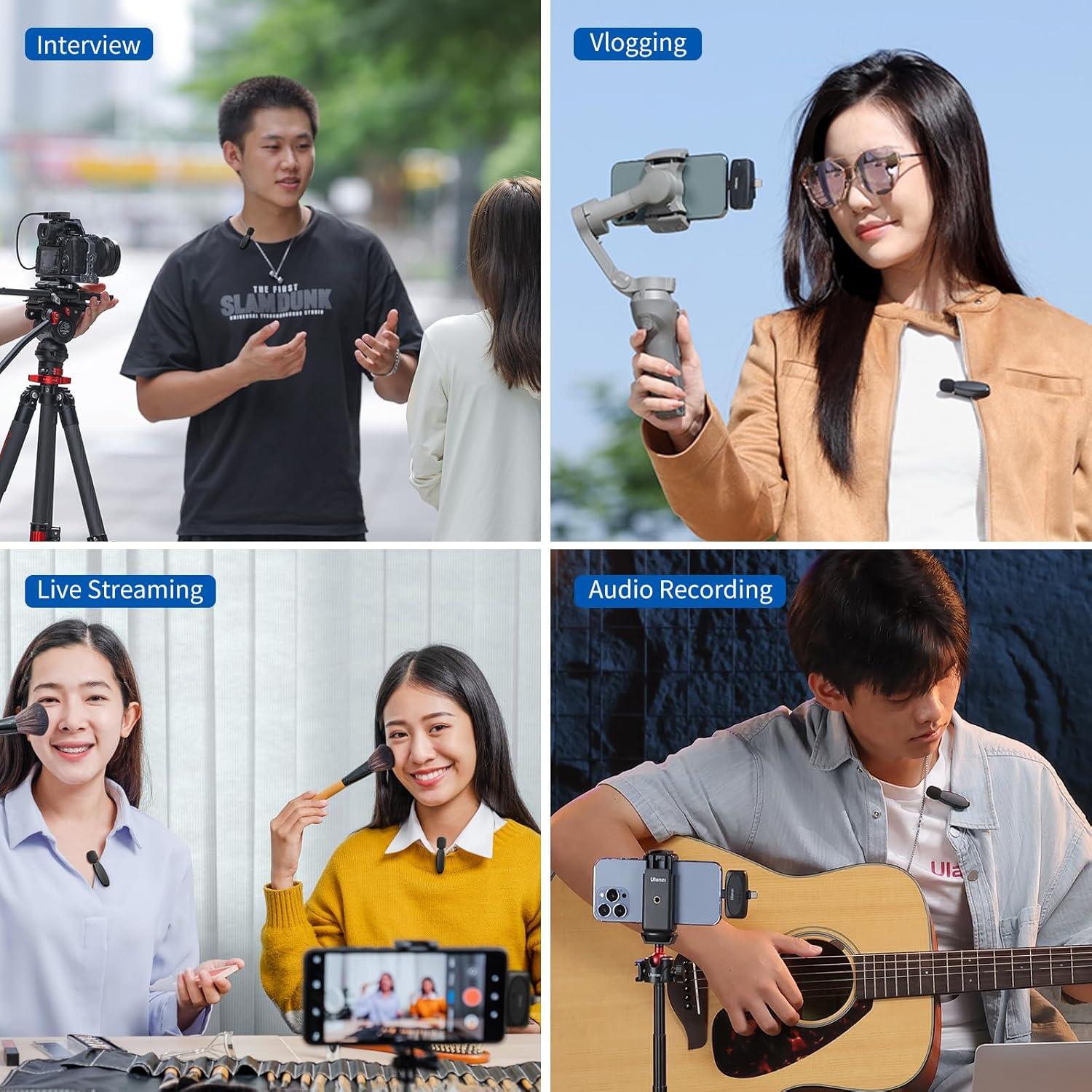 Micrófono Lavalier Inalámbrico ULANZI V6 para iPhone y Android