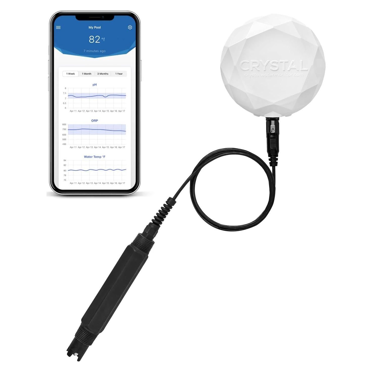 Monitor de Agua Inteligente Crystal para Piscinas de Agua Salada