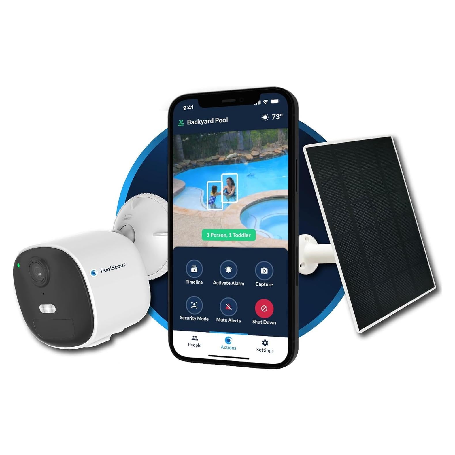 Sistema de Alarma de Seguridad para Piscinas PoolScout - Batería y Solar