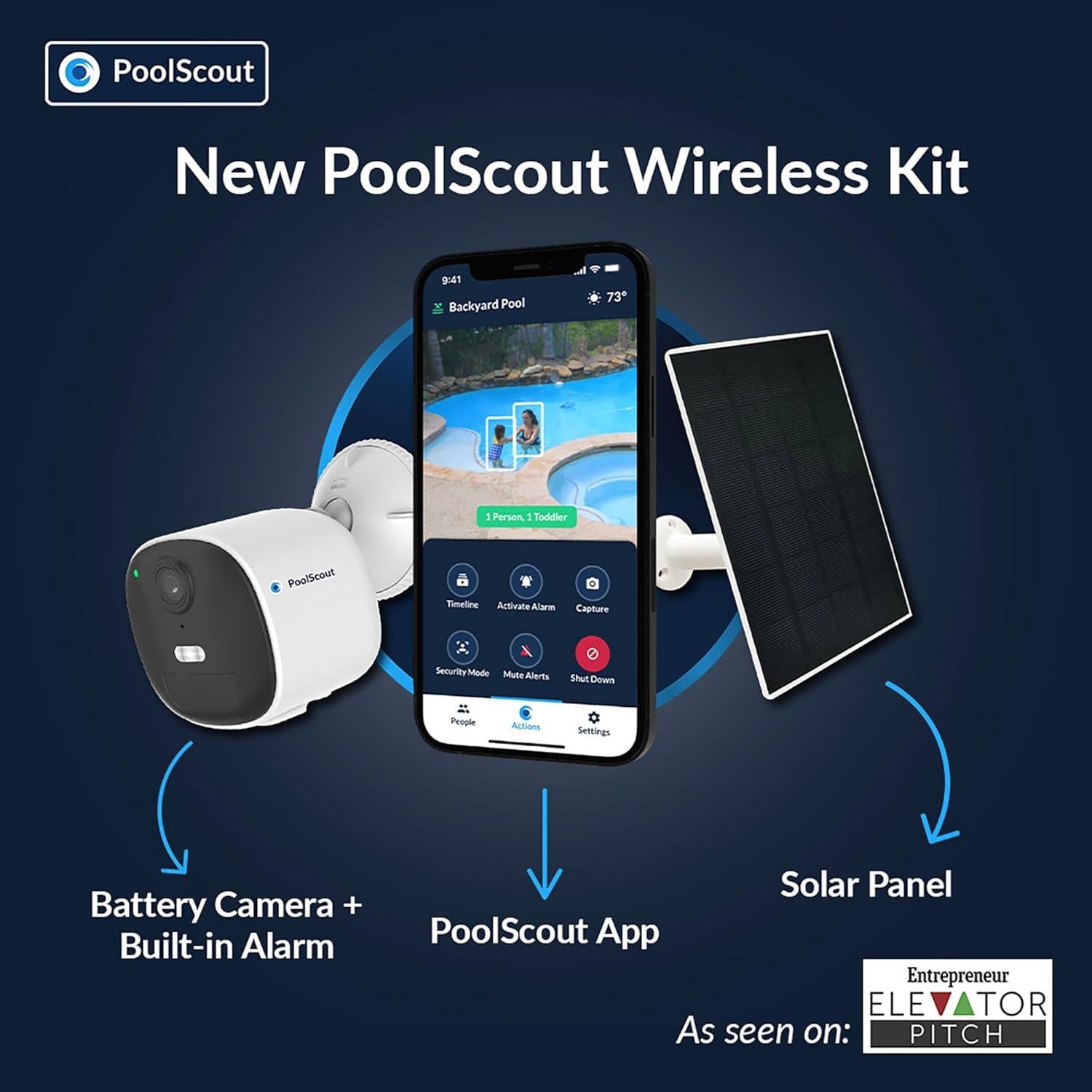 Sistema de Alarma de Seguridad para Piscinas PoolScout - Batería y Solar