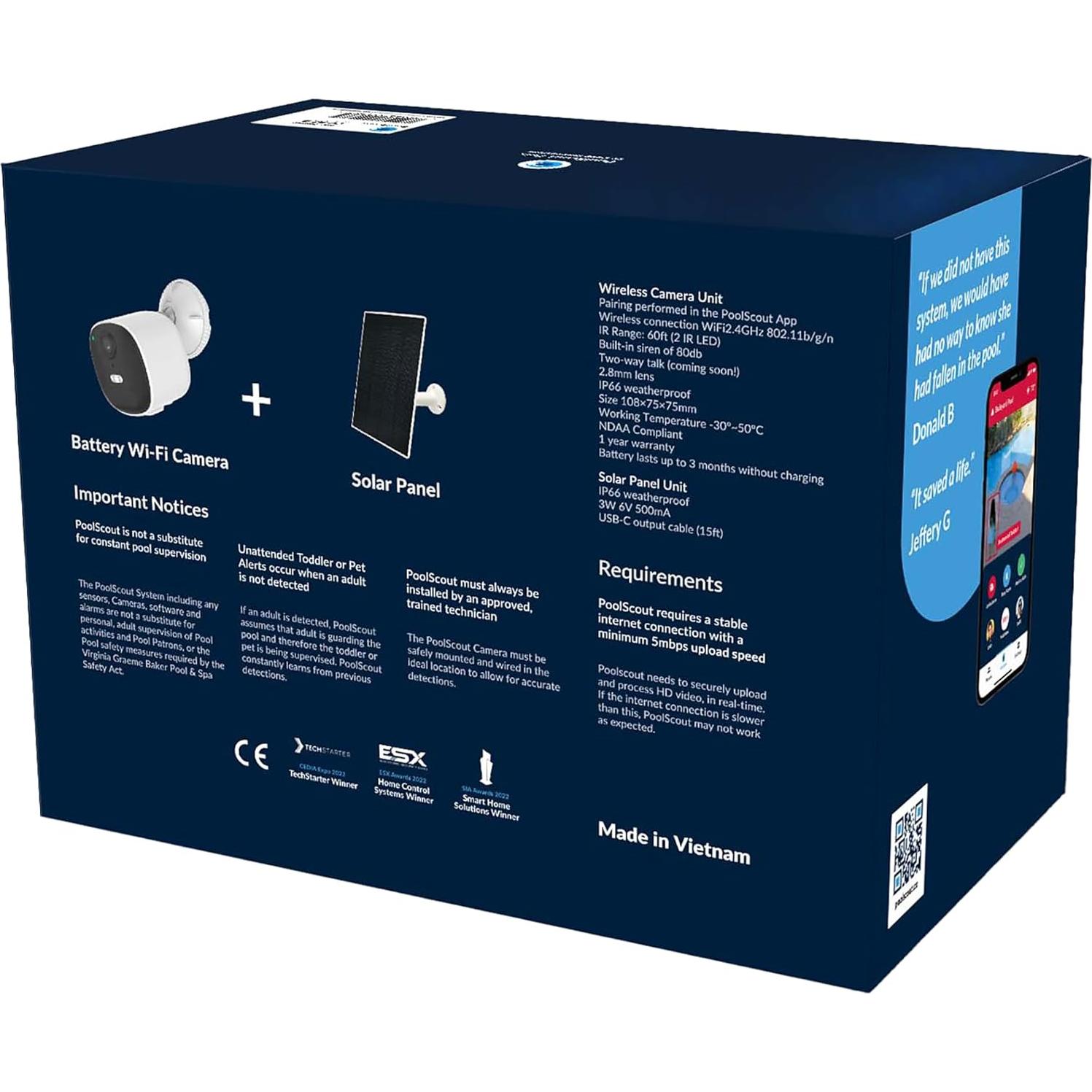 Sistema de Alarma de Seguridad para Piscinas PoolScout - Batería y Solar