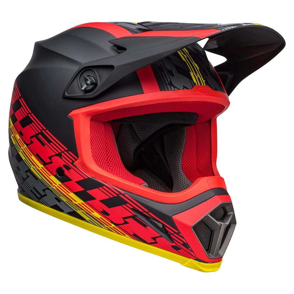 Casco de Motocross BELL MX-9 MIPS Negro/Rojo Grande