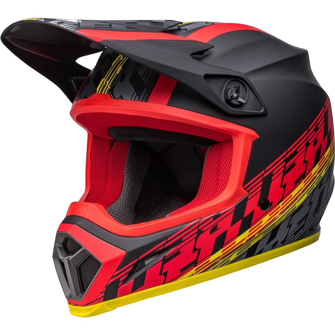 Casco de Motocross BELL MX-9 MIPS Negro/Rojo Grande