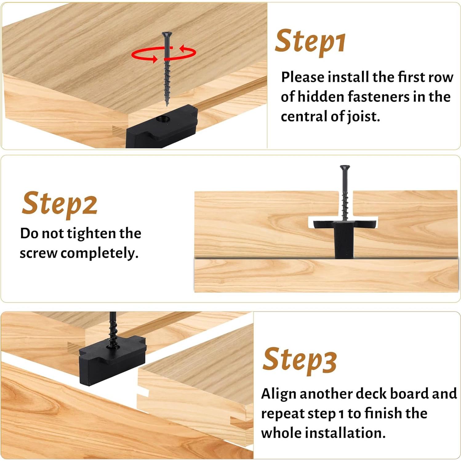 600 Sujetadores Ocultos de Nylon Yeipower para Deck Compuesto