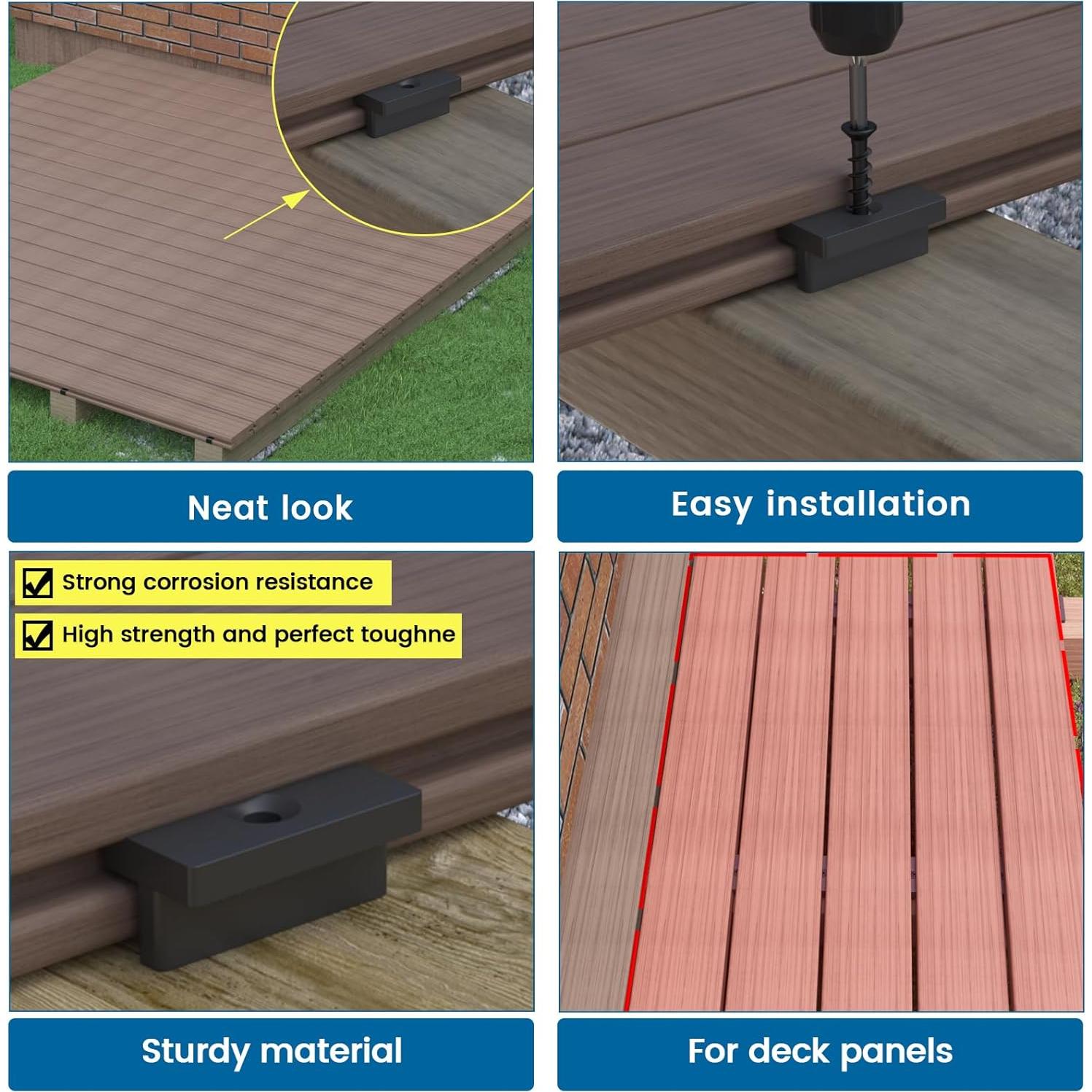 Muzata 500PCS Sujetadores Ocultos para Decks Compuestos M029