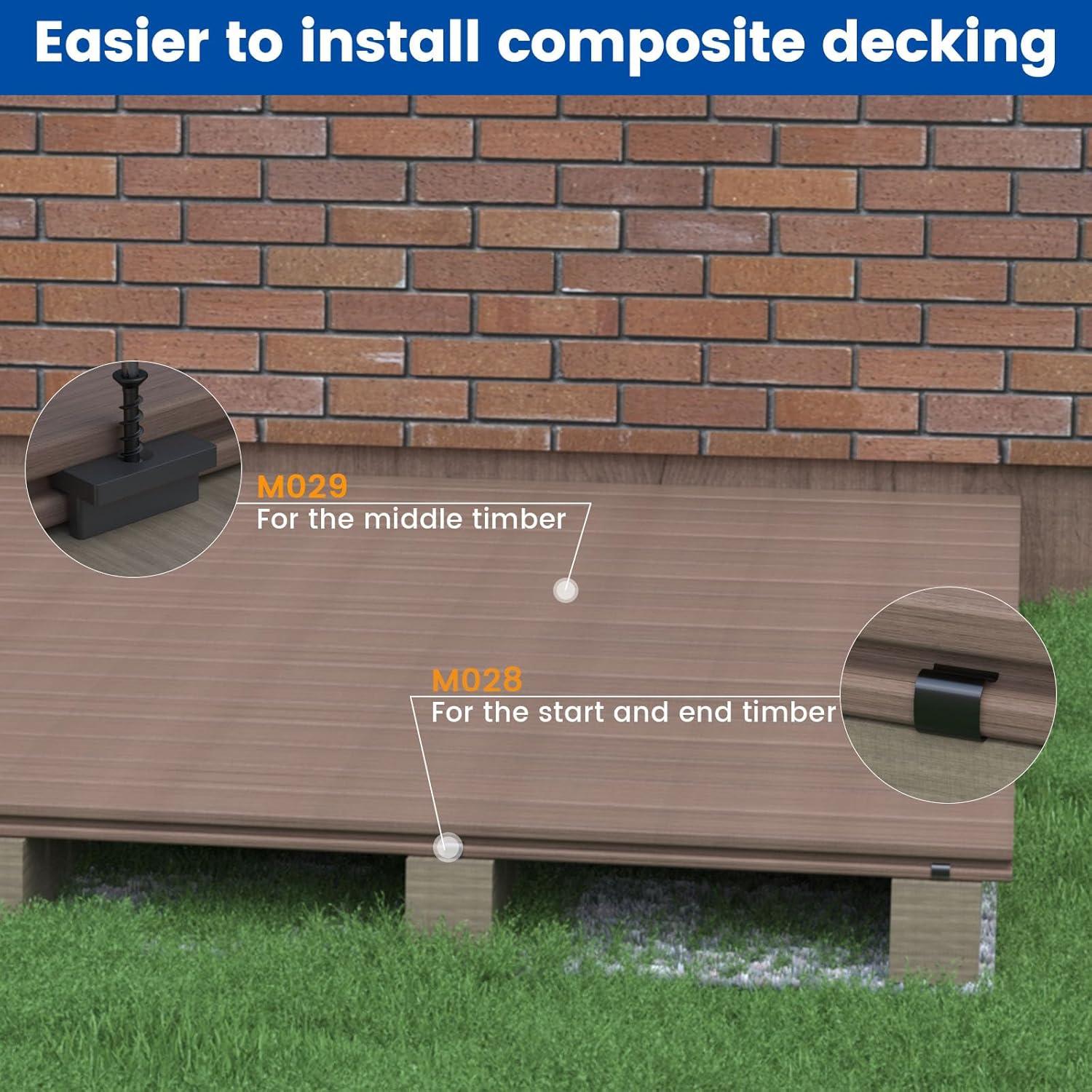 Muzata 500PCS Sujetadores Ocultos para Decks Compuestos M029