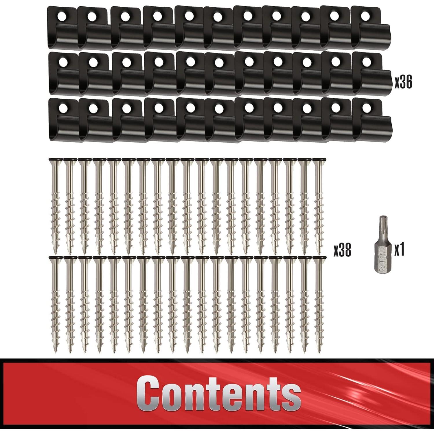 Clips de Inicio ManCoda para Decks Compuestos - 36 Piezas, Negro