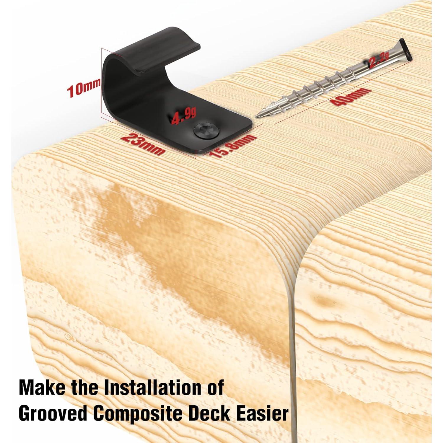 Clips de Inicio ManCoda para Decks Compuestos - 36 Piezas, Negro