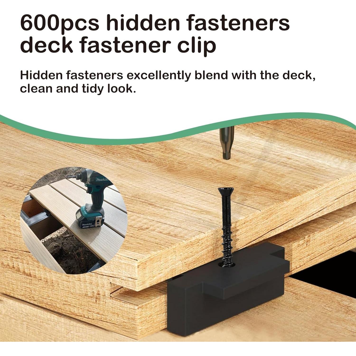 600 Sujetadores Ocultos para Decking Compuesto Sapiential Creation