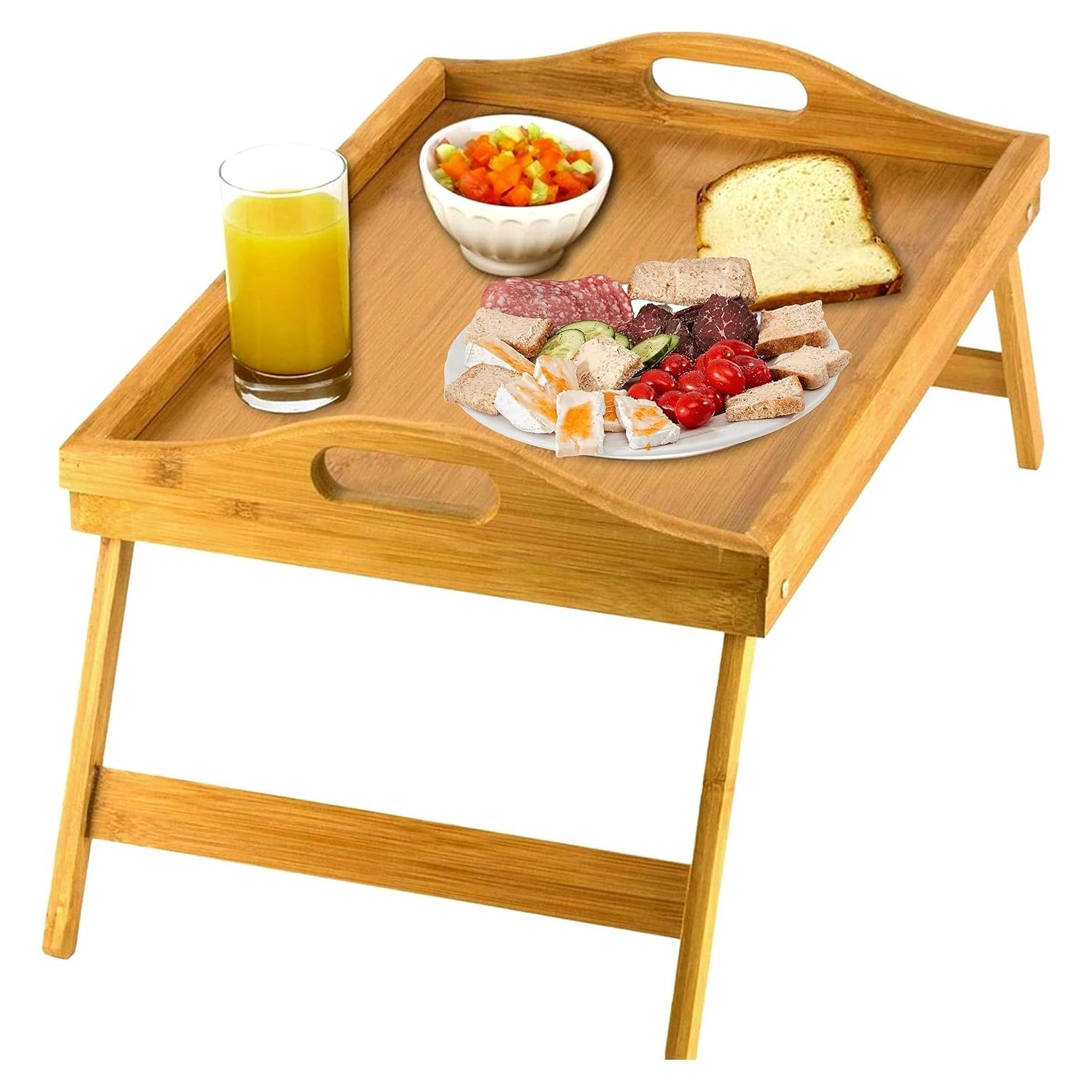 Bandeja de Mesa para Cama Home-It de Bambú Plegable 45.72x30.48cm