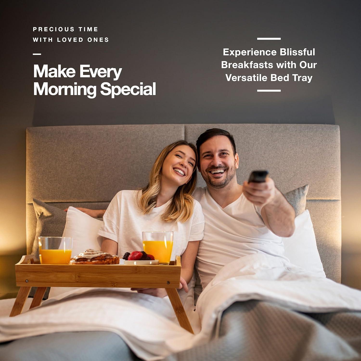 Bandeja de Mesa para Cama Home-It de Bambú Plegable 45.72x30.48cm