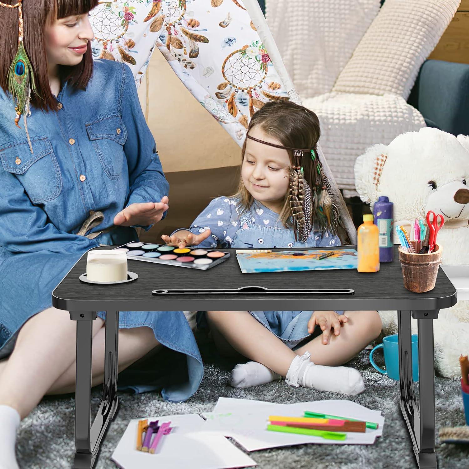 Escritorio portátil plegable Fayquaze con cajón y soporte