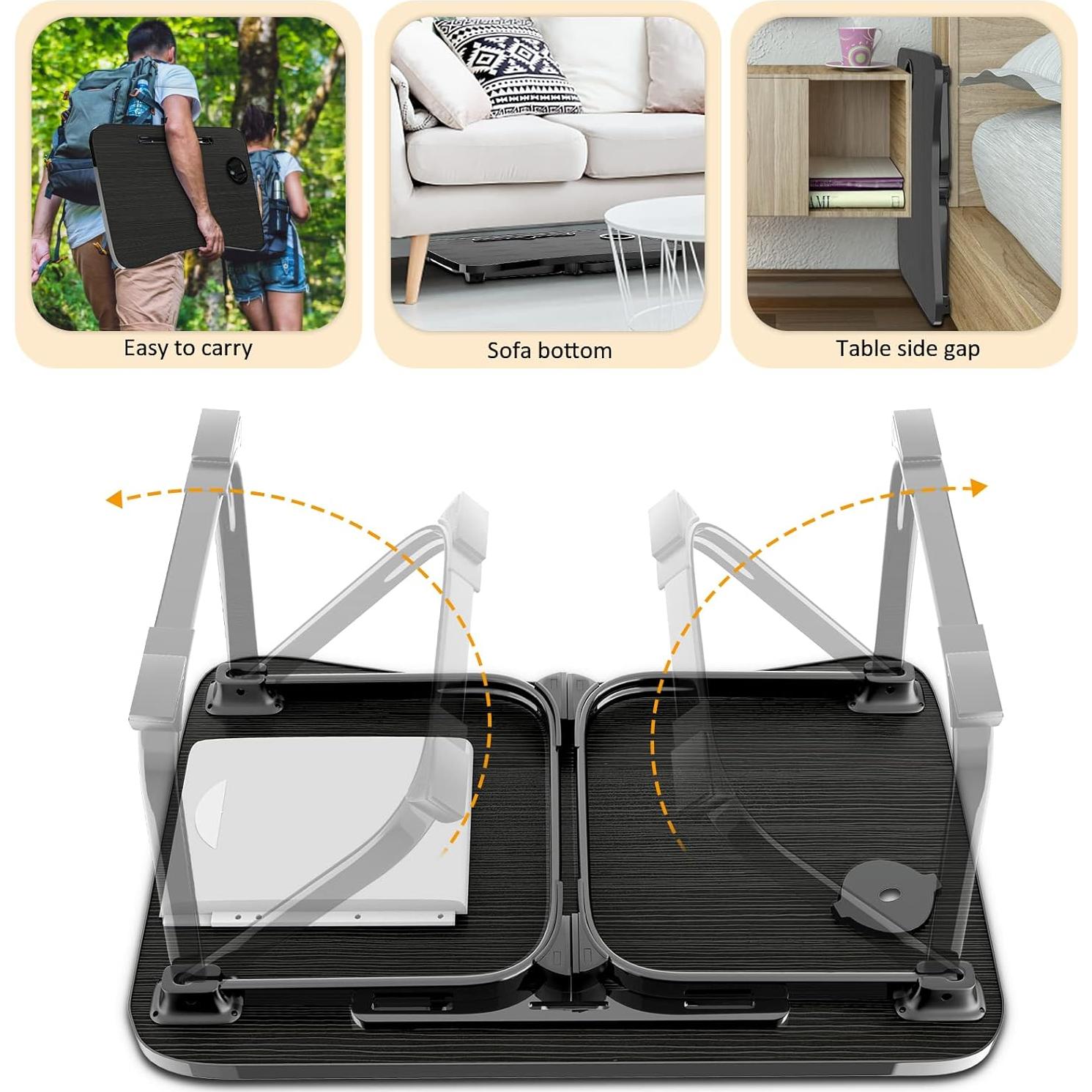 Escritorio portátil plegable Fayquaze con cajón y soporte
