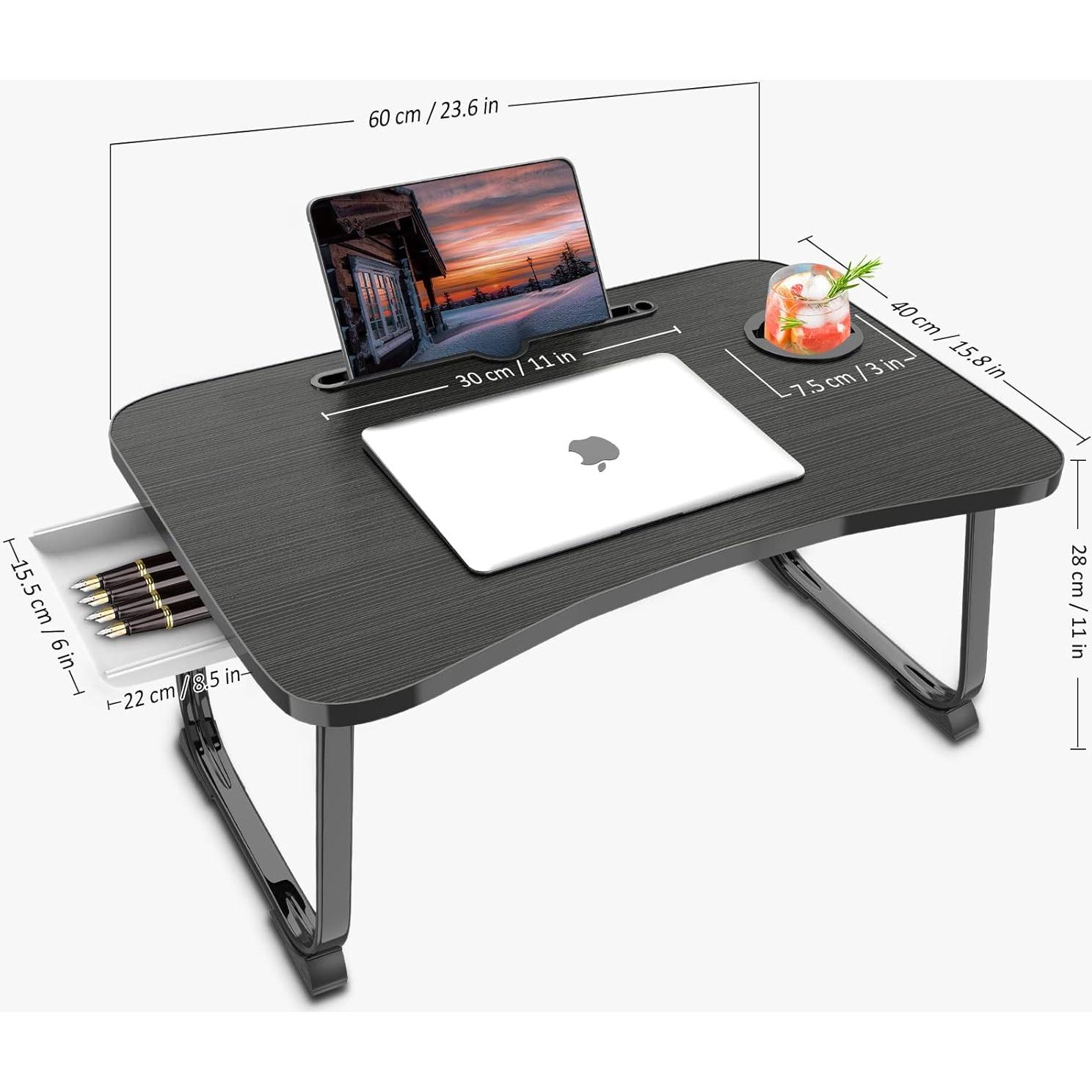 Escritorio portátil plegable Fayquaze con cajón y soporte