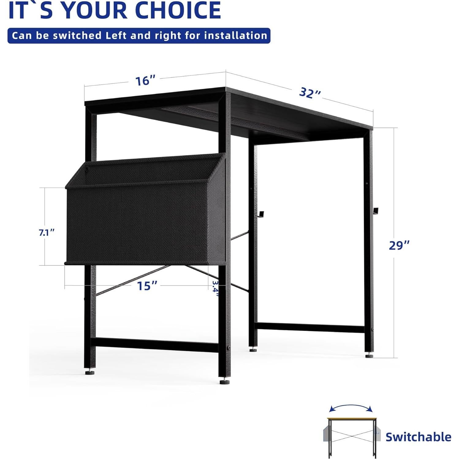 Escritorio de Computadora Pamray A3 Negro 81.28x40.64cm