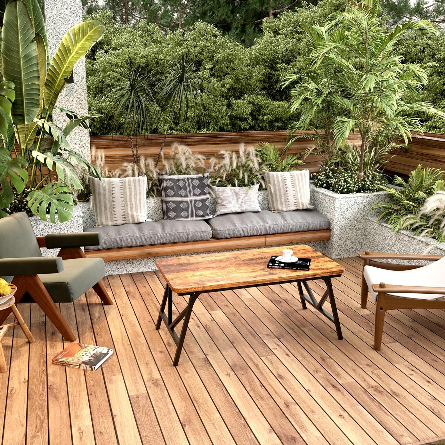 Folding Coffee Table, No Assembly Low Table, Desk for Sitting on The Floor, Portable for Living Room, Home, Caravan and Outdoor Use, 31.5L x 15.8W' x 15.8H'