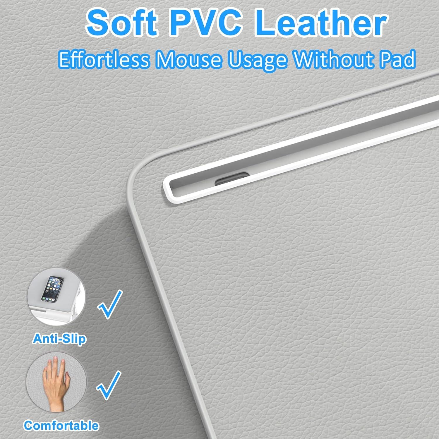 Laptop Desk for Bed, Adjustable Bed Table with Leather Desktop, Foldable X-Large Laptop Bed Trays with Drawer for Bed Couch Floor Writing Working Reading Eating Painting (Gray, 23.6"×15.7")