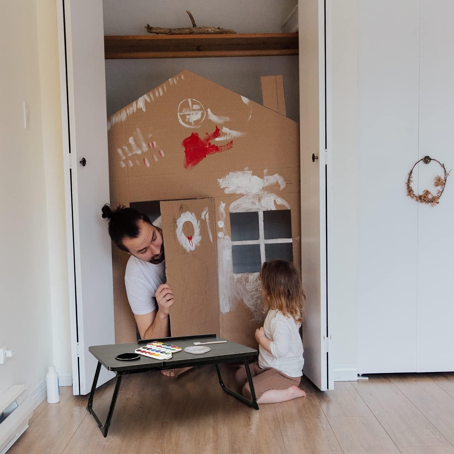 Escritorio Plegable para Laptop EYdoter Negro Ajustable