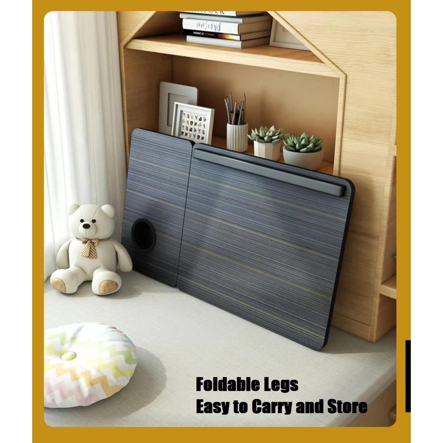 Escritorio Plegable para Laptop EYdoter Negro Ajustable