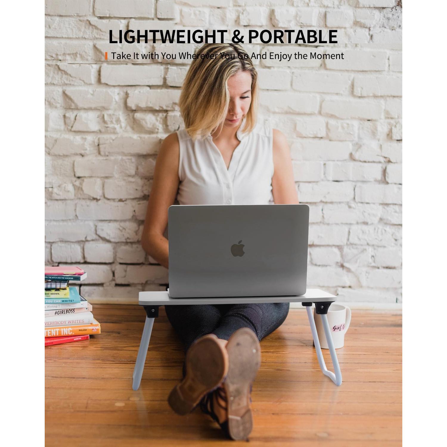 Escritorio Plegable FISYOD Blanco para Laptop 29.5x44.5 cm